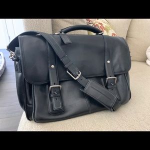 $595 Coach A053-6445 Black Leather Men's Briefcase